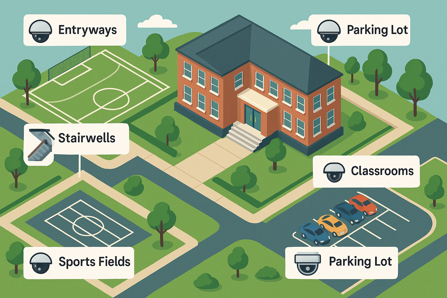 Strategic Camera Placement In Educational Environments – Campus Security Cameras